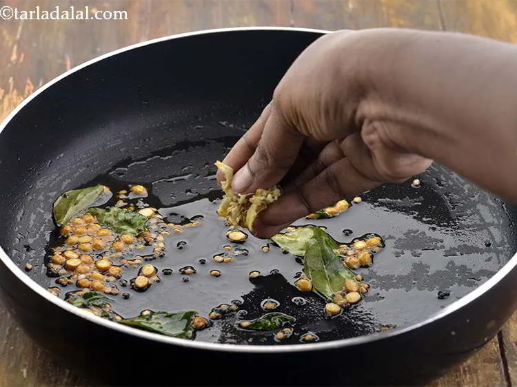 Step 15 – Add the ginger. The addition of curry leaves and ginger enhances the flavor of lemon …