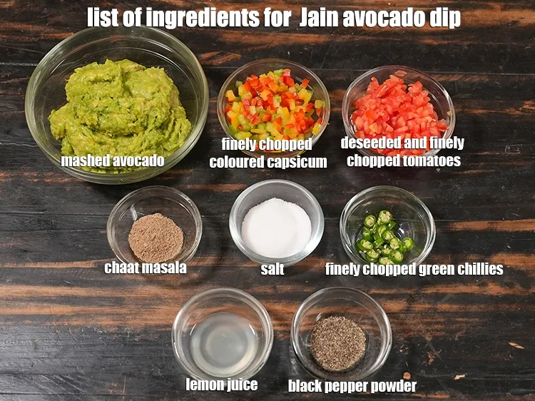 Step 2 – <strong>What is Jain avocado dip made of ?</strong><u><em> See below image of list of ingredients …