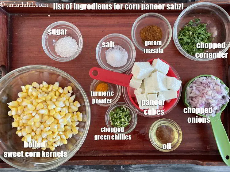 Step 2 – <strong>what is corn and paneer bhaji made off? Indian sweet corn paneer bhaji </strong>&nbsp;is made …