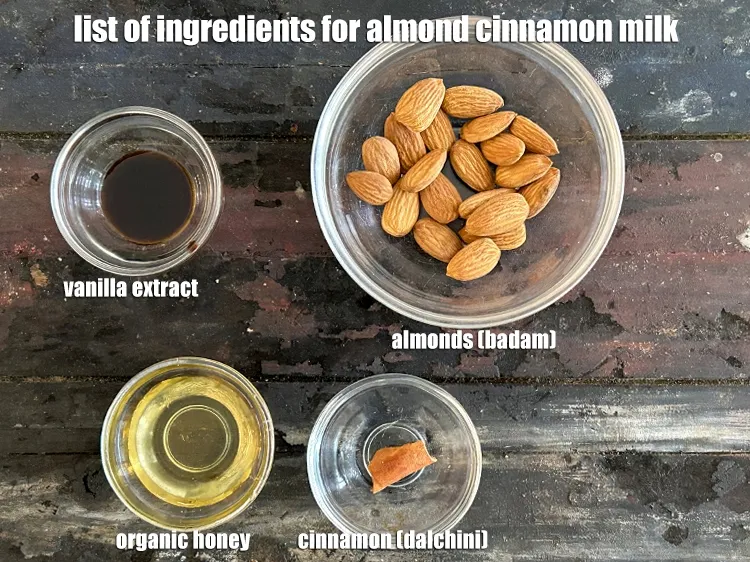Step 2 – <p><strong>what is almond cinnamon milk made of ?</strong> <i><u>See below image of list of ingredients …