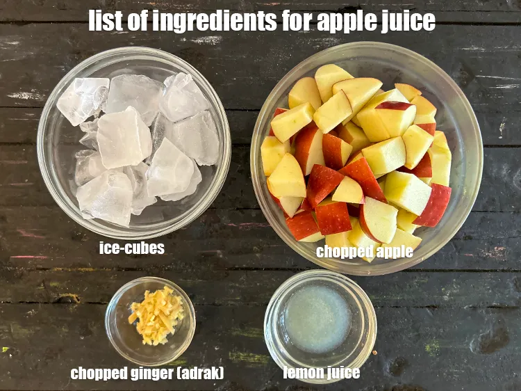 स्टेप 2 – <u><em>सेब के रस के लिए सामग्री की सूची के लिए&nbsp;छवि …