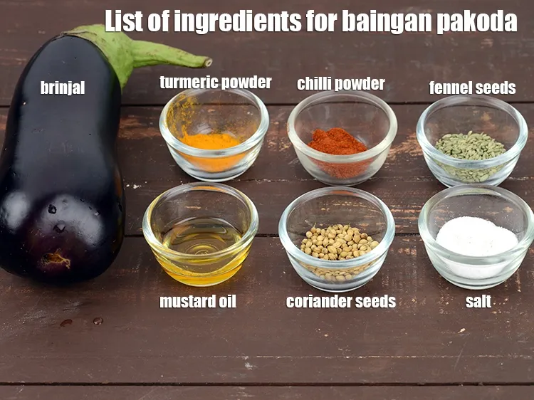 Step 2 – <strong>Baingan pakoda recipe | Indian brinjal pakora | eggplant fritters | crispy batter fried brinjal …