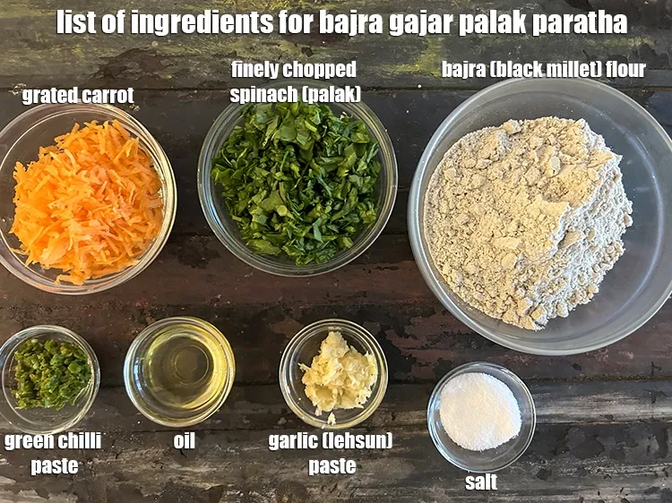 Step 2 – <strong>what is bajra gajar palak paratha made of ?</strong> <u><em>See below image of list of …