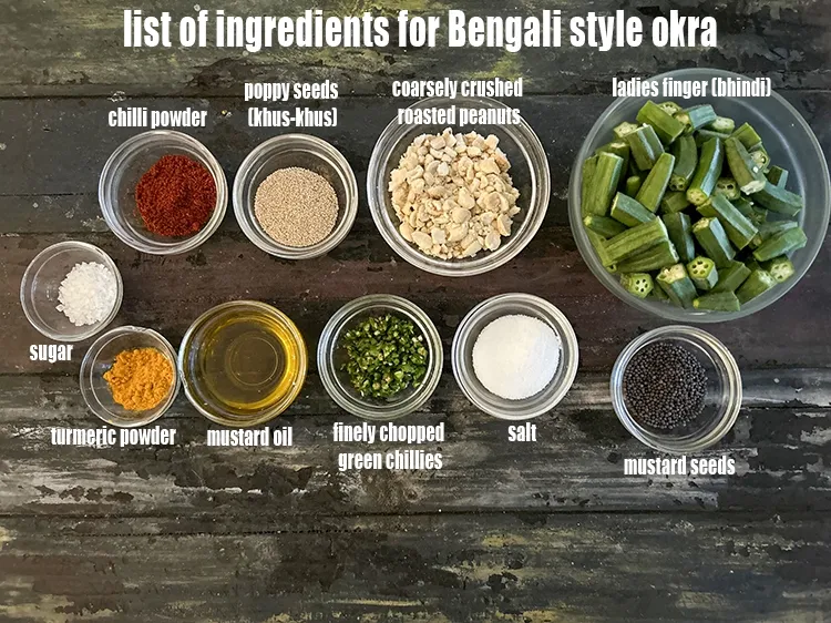 स्टेप 2 – <strong>बंगाली स्टाइल भिंडी की सब्जी&nbsp;किस चीज से बनती है?&nbsp;</strong><u><em>बंगाली शैली …