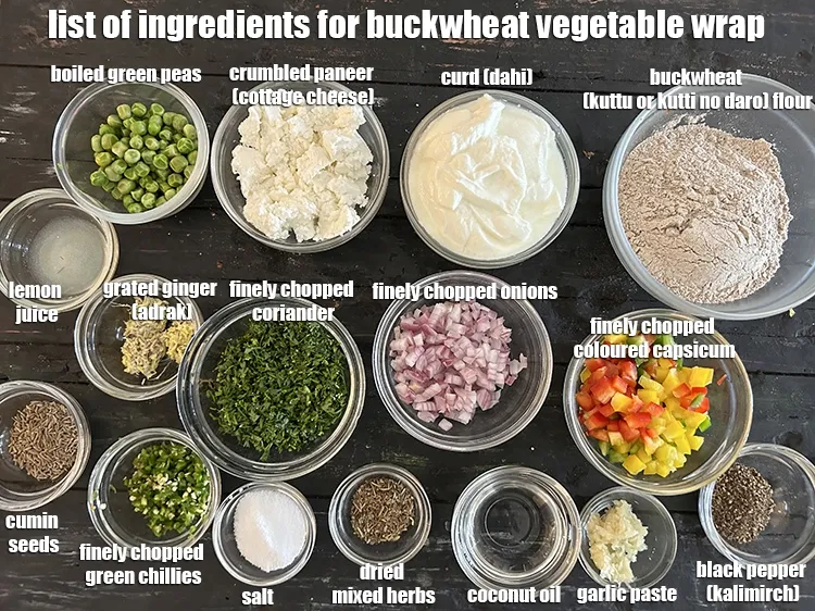 Step 2 – <strong>what is buckwheat vegetable wrap made of ? </strong><u><em>See below image of list of ingredients …