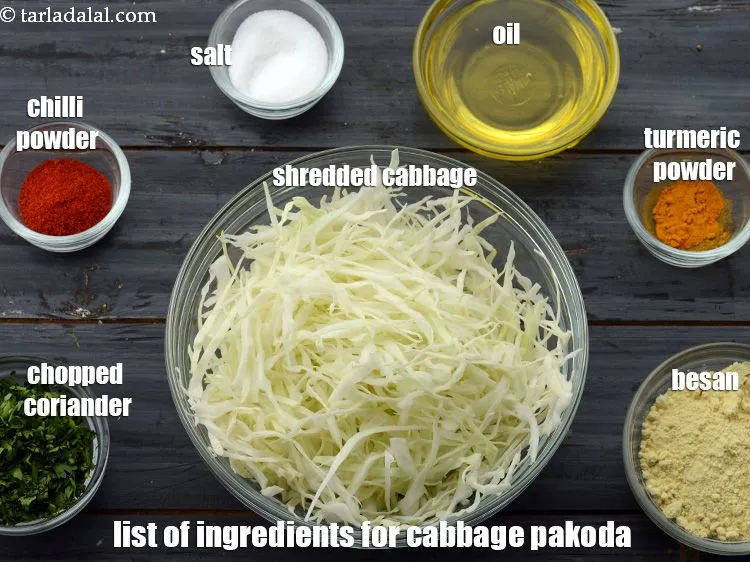 Step 2 – <strong>what is cabbage pakoda made of ? cabbage pakoda&nbsp;</strong>is made from&nbsp;2 cups&nbsp;thinly&nbsp;<a href="https://www.tarladalal.com/glossary-shredded-cabbage-763i">shredded cabbage</a>, 5 …