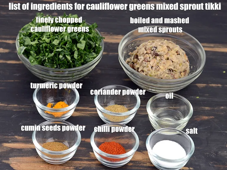 स्टेप 2 – <strong>फूलगोभी के पत्ते मिक्स्ड स्प्राउट्स टिक्की किससे बनती है?&nbsp;फूलगोभी के …