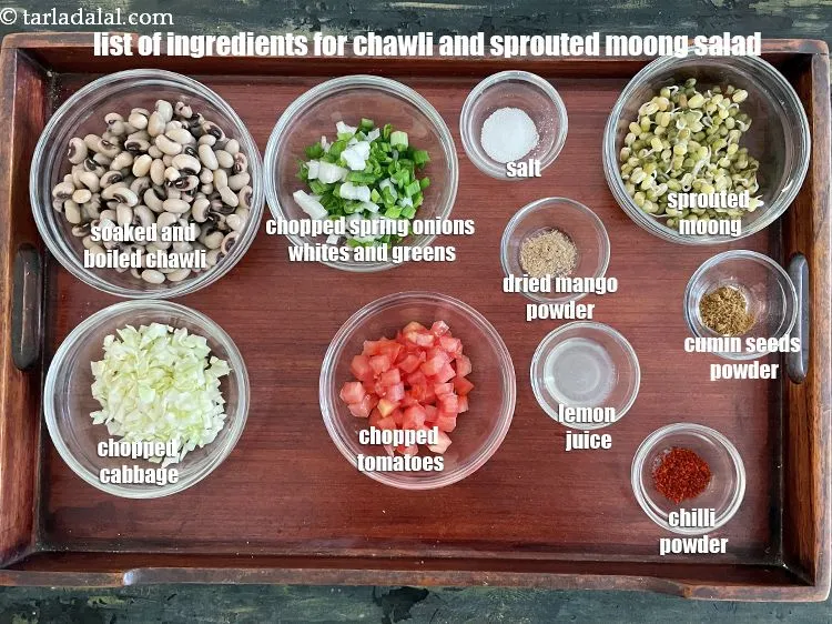 Step 2 – <strong>what is chawli and sprouted moong salad made off? </strong><meta charset="UTF-8" /><strong>healthy Indian cow peas …