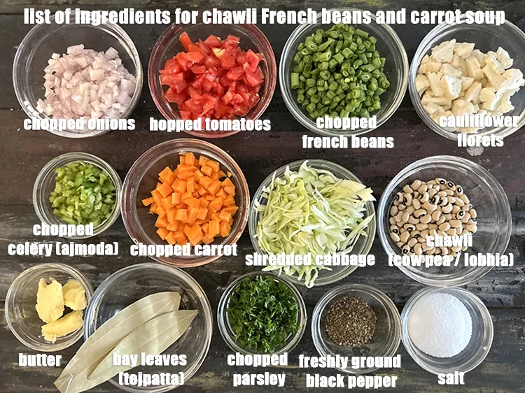 Step 2 – <strong>what is chawli French beans and carrot soup made of ? </strong><u><em>See below image of …