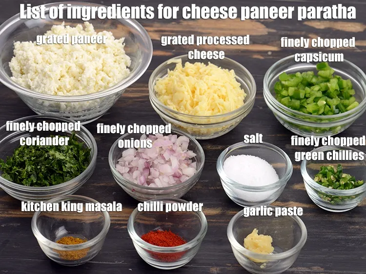 Step 3 – <strong>To Be Mixed Into A Stuffing</strong>: 1/2 cup grated processed cheese, 1 cup grated paneer …