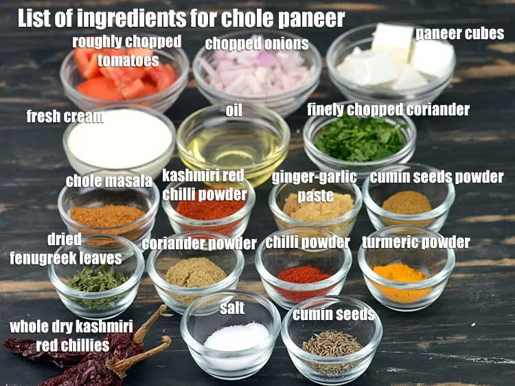 Step 3 – <strong>For chole paneer</strong>: 2 cups roughly chopped tomatoes, 2 whole dry red chillies, broken into …