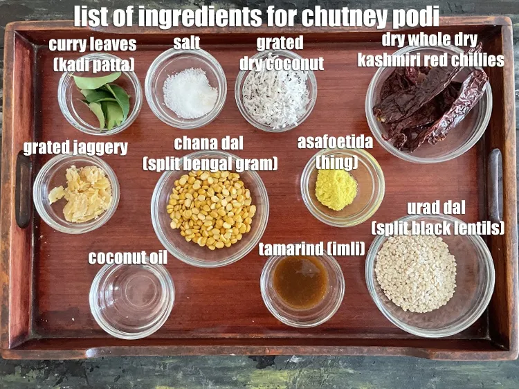 Step 2 – <strong>what is chutney podi made of? Thengai powder&nbsp;</strong>is made from cheap and easily available ingredients …