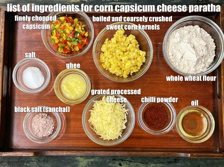 Step 2 – <strong>what is corn capsicum cheese paratha &nbsp;made of?</strong> is made from&nbsp;<meta charset="UTF-8" />1/2 cup&nbsp;<a href="glossary-boiled-and-crushed-sweet-corn-kernels-1930i">boiled …