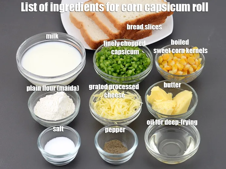 Step 2 – <strong>corn capsicum roll recipe | Indian corn cheese capsicum roll | cheese corn bread roll …