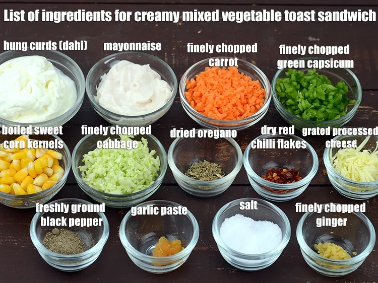 Step 2 – <strong>creamy mixed vegetable toast sandwich | Indian hung curd sandwich | mayonnaise sandwich recipe |</strong> …