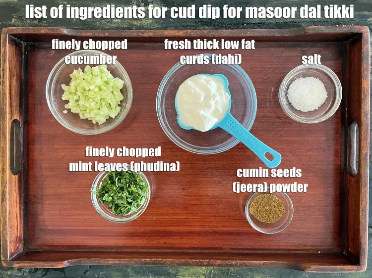 Step 3 – <strong>curd dip for</strong>&nbsp;<strong>masoor dal tikki. </strong>It is made of&nbsp;<meta charset="UTF-8" />1/2 cup&nbsp;fresh thick&nbsp;low fat curds …
