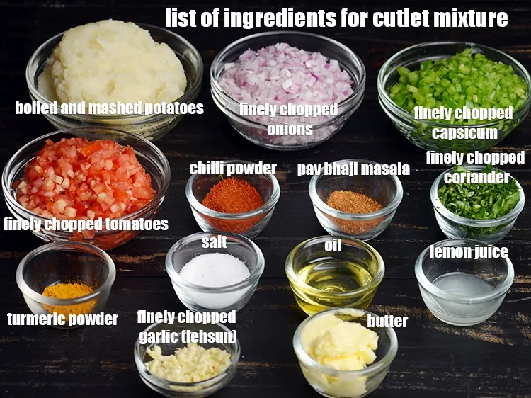 Step 2 – See the below image of list of ingredients for making cutlet Mixture.