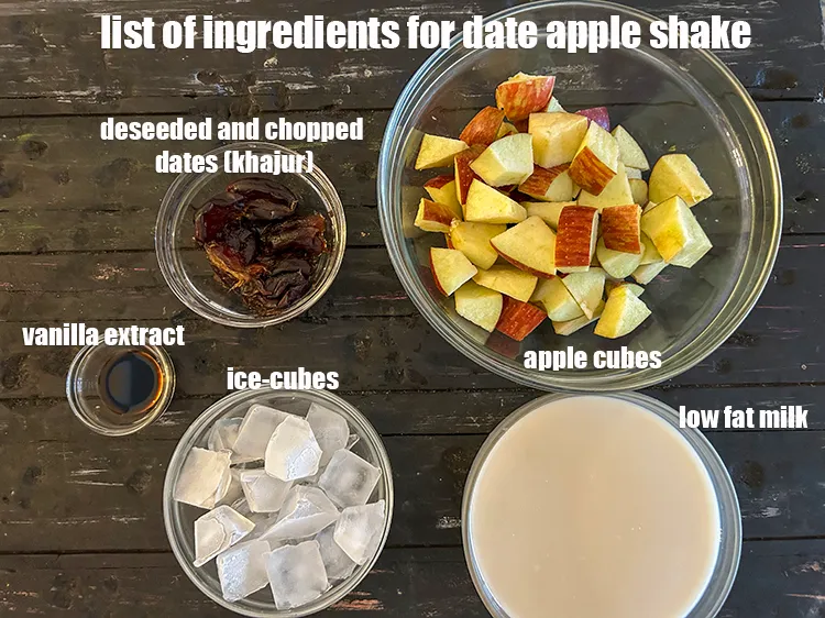 Step 2 – <strong>what is date and apple shake made of ? </strong><u><em>See below image of list of …