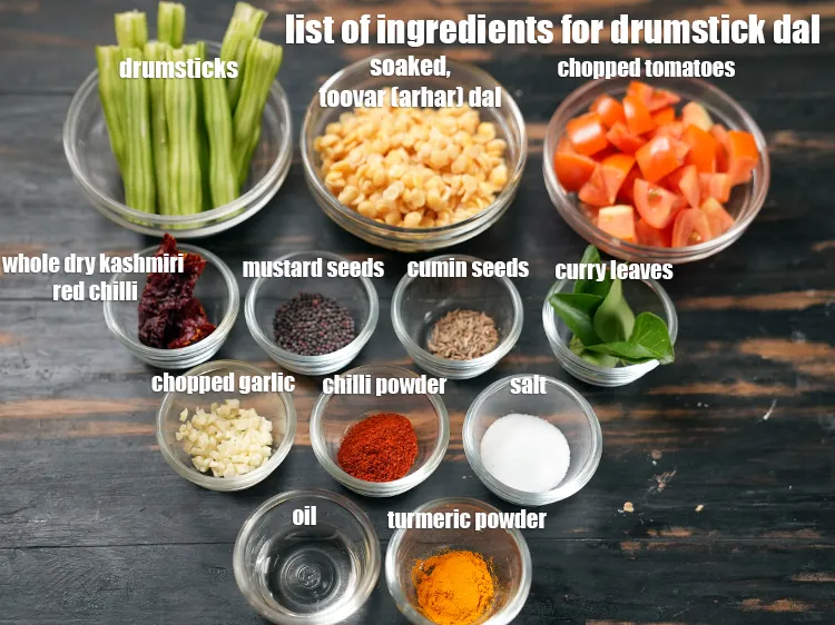 स्टेप 2 – <u><em>सहजन दाल के लिए सामग्री की सूची की नीचे दी …