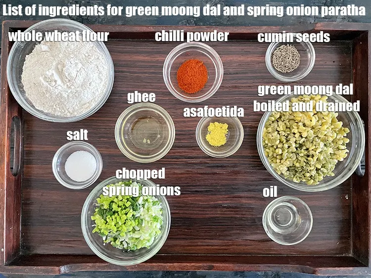 Step 2 – <strong>what is green moong dal paratha with spring onions made off? healthy green moong dal …