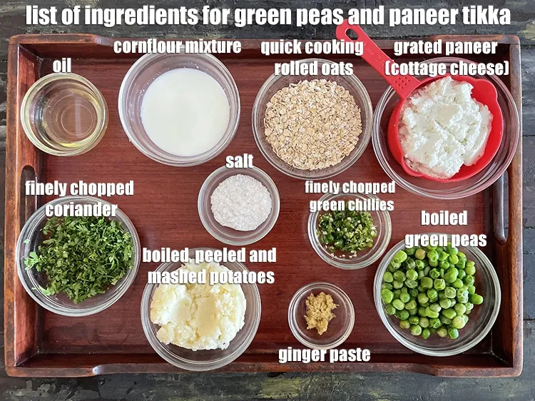 Step 2 – <strong>what is gren peas and paneer tikki &nbsp;made of?</strong> is made from&nbsp;<meta charset="UTF-8" />1/2&nbsp;cup&nbsp;boiled green …