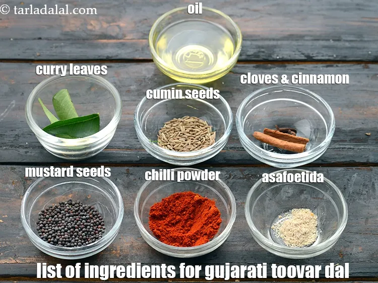 Step 3 – <strong>Gujarati toovar dal sweet and spicy&nbsp;</strong>is made from for the tempering&nbsp;1 tbsp oil, 1 tsp …