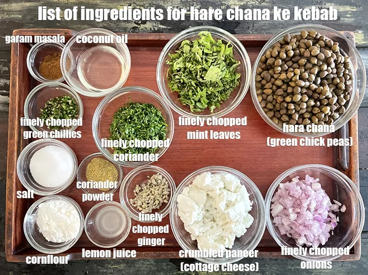 Step 3 – <strong>what is hare chana ke kebab made of ?</strong> <u><em>See below image of list of …