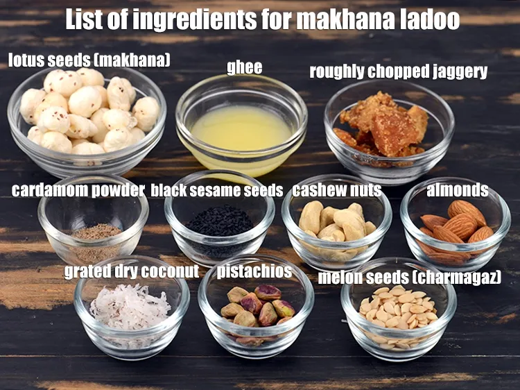 Step 2 – <strong>What is makhana ladoo made of ?</strong> makhana ladoo is made from 6 tbsp ghee, …
