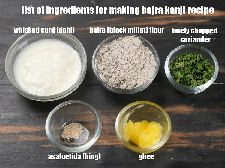 स्टेप 2 – <u><em>बाजरा कांजी रेसिपी बनाने के लिए सामग्री की सूची की …