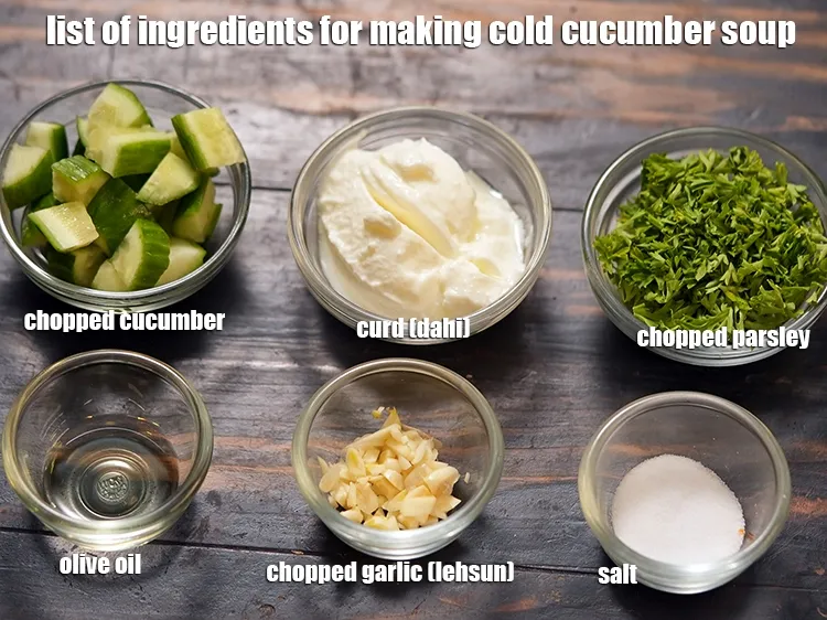 Step 2 – <strong>What is cold cucumber soup | Indian style cucumber soup | made off?</strong>&nbsp;cold cucumber soup …