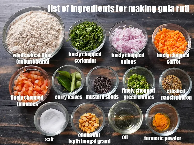 Step 2 – <u><em>See the below image of list of ingredients for making gula ruti.</em></u>