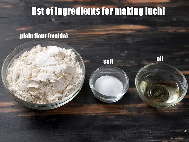 स्टेप 2 – <u><em>लूची बनाने के लिए सामग्री की सूची के लिए नीचे …