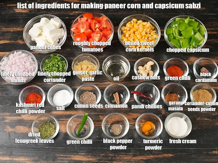 स्टेप 2 – <u><em>पनीर कॉर्न और शिमला मिर्च की सब्जी बनाने के लिए …