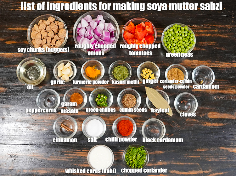 स्टेप 2 – <strong>सोया मटर सब्जी किस चीज से बनती है?&nbsp;</strong><em><u>सोया मटर सब्जी …