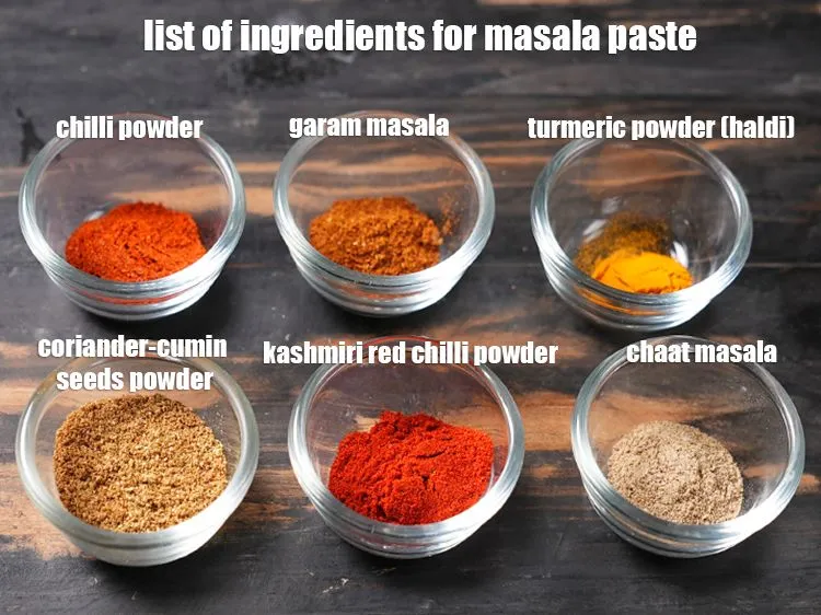 Step 2 – <u><em>See the below image of list of ingredients for <strong>masala paste.</strong></em></u>