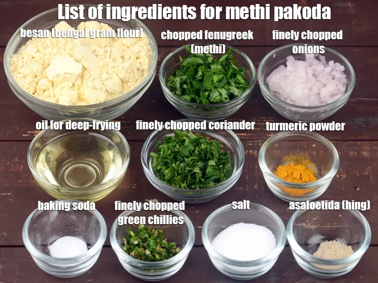 Step 2 – <strong>Methi pakoda recipe | Indian methi pakora | methi bhajiya | methi fritters,</strong> is made …