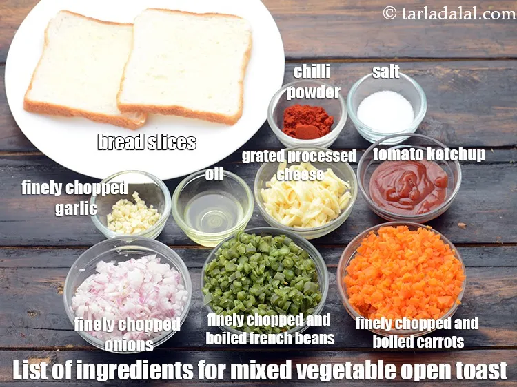 Step 2 – <strong>Indian style vegetable toast</strong> is made from 5&nbsp;<a href="https://www.tarladalal.com/glossary-bread-219i">bread slices</a>&nbsp;, lightly buttered, 2 1/2 tbsp …