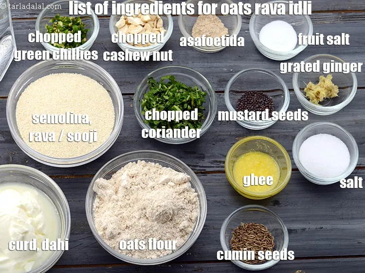 Step 2 – <strong>What is oats rava idli made of ?&nbsp;oats rava idli&nbsp;</strong>is made from&nbsp;1/2 cup&nbsp;<a href="https://www.tarladalal.com/glossary-oats-flour-oats-atta-2201i">oats flour</a>&nbsp;, …