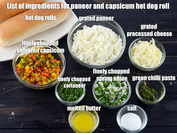 Step 2 – <strong>Paneer and capsicum hot dog roll recipe | Indian paneer chilli hot dog | cheesy …