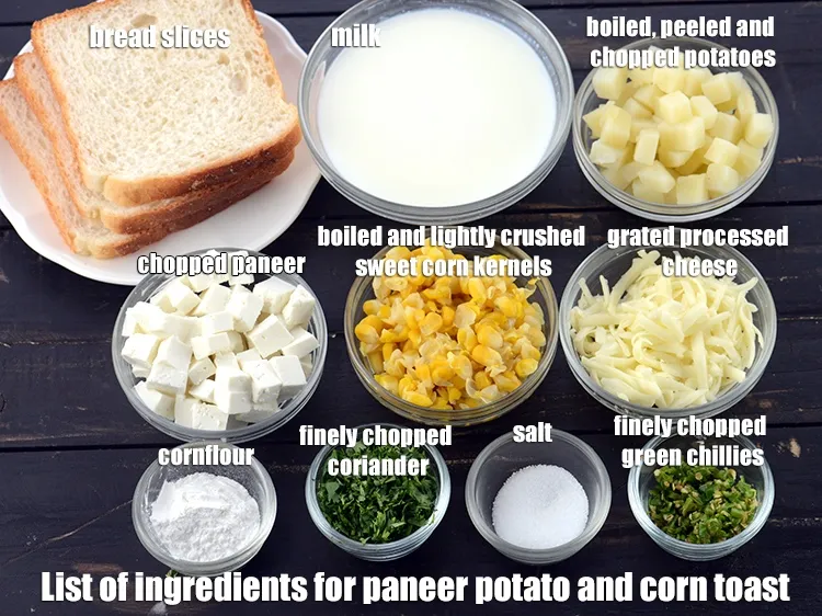 Step 2 – <strong>Paneer potato and corn toast recipe | Indian paneer potato sandwich | cheese corn paneer …