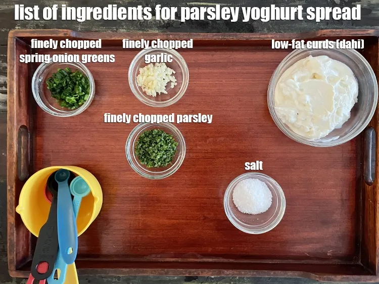 Step 2 – <strong>what is parsley yoghurt spread made of? Indian parsley garlic onion spread&nbsp;</strong>is made from cheap …