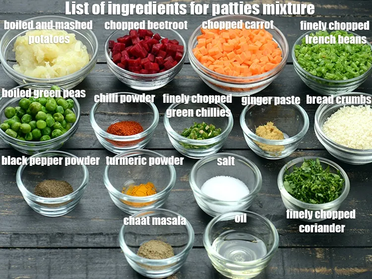 Step 2 – See the below image of list of ingredients for <strong>railway patties</strong>.