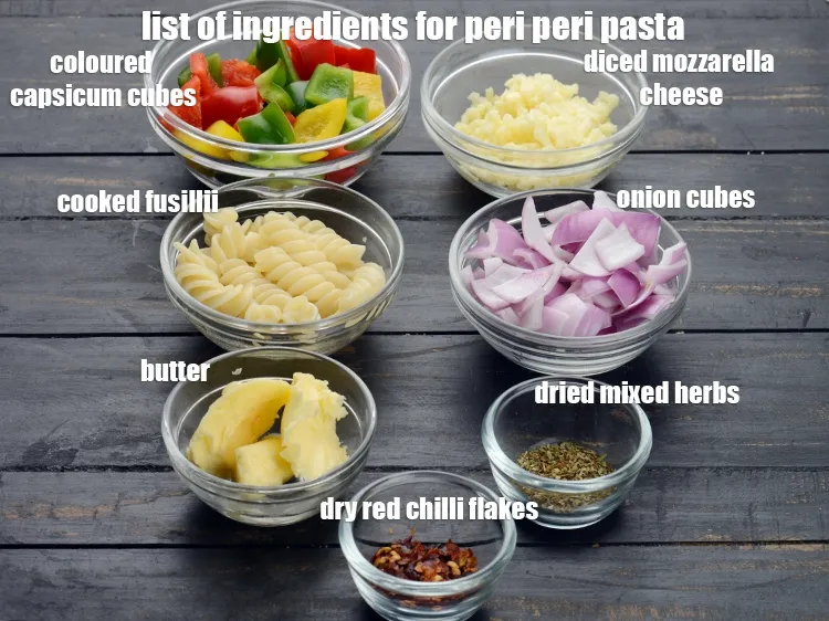 Step 3 – <strong>Other ingredients</strong>: 1 tbsp butter, &frac34; cup onion cubes, 2&frac14; cups boiled fusilli, 1&frac14; cups …