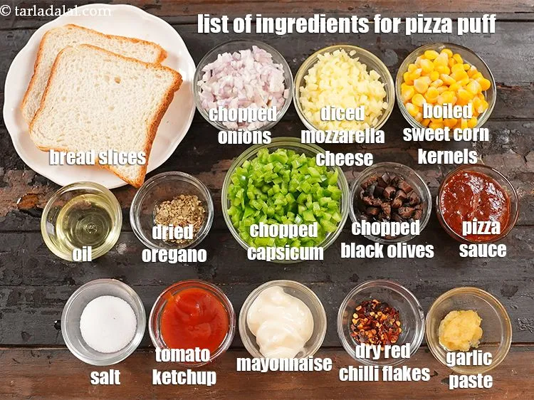 Step 2 – <strong>pizza puff recipe | bread pizza puff | cheesy bread pockets |</strong> is made using …