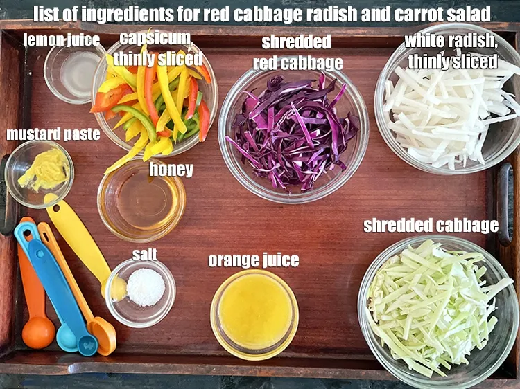 Step 2 – <strong>what is red cabbage radish and carrot salad recipe made of? Indian carrot salad with …
