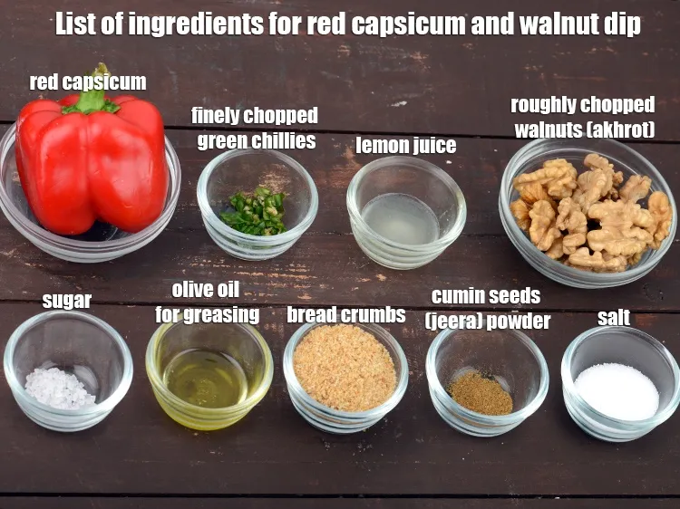 Step 2 – <strong>red capsicum and walnut dip recipe | Lebanese roasted red pepper dip | Muhammara |</strong>&nbsp;is …
