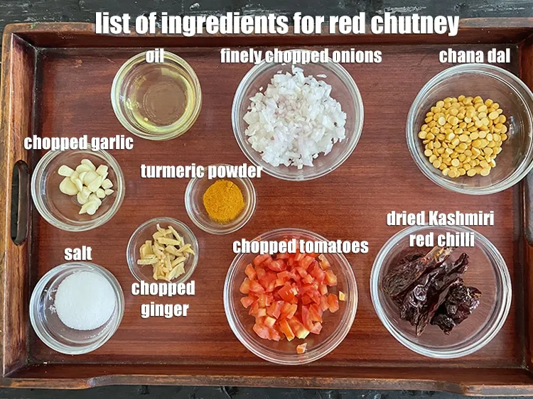 Step 7 – <strong>Mysore masala dosa is made from a red chutney</strong>&nbsp;made of&nbsp;2 tbsp chana dal,&nbsp;1 inch ginger …