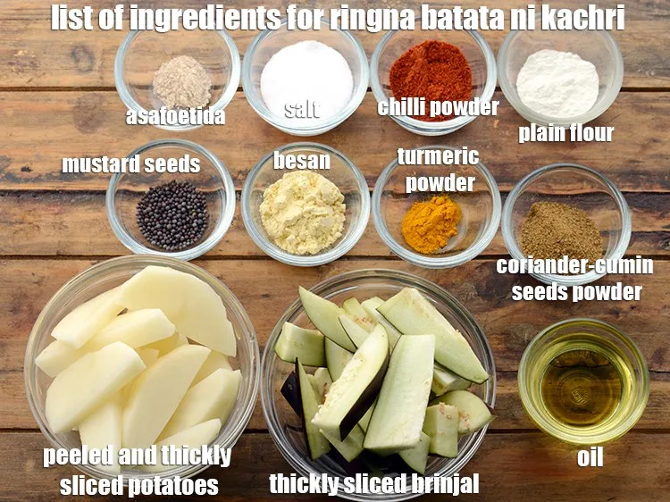 Step 2 – 1 cup&nbsp;thickly&nbsp;<a href="https://www.tarladalal.com/glossary-sliced-brinjals-130i">sliced brinjal (baingan / eggplant)</a>, 1 1/2 cups&nbsp;peeled and thickly&nbsp;<a href="https://www.tarladalal.com/glossary-sliced-potatoes-761i">sliced potatoes</a>,&nbsp;2 tbsp …