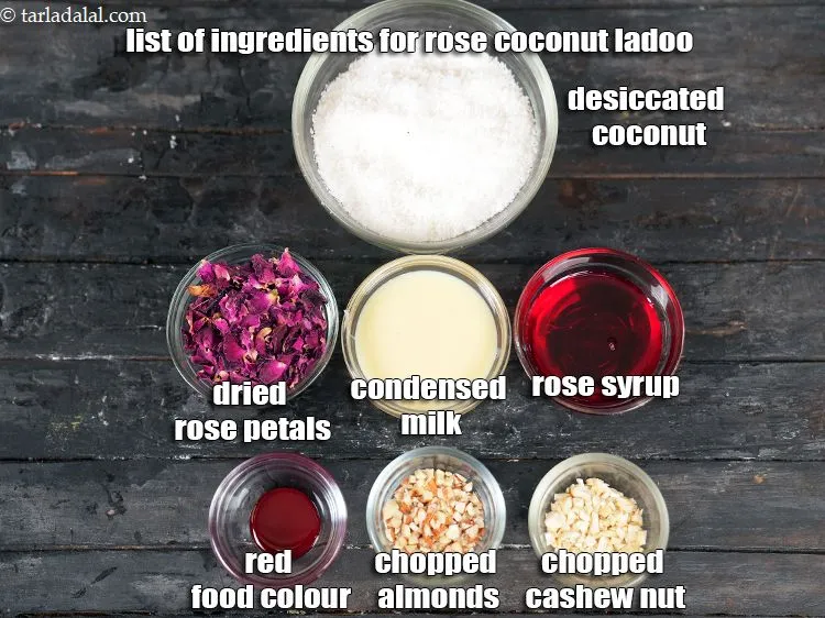 Step 2 – <strong>instant rose coconut ladoo | rose flavoured coconut ladoo | instant coconut ladoo | 5 …