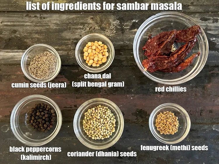 Step 2 – <strong>what is sambar recipe made of ? </strong><u><em>See below image of list of ingredients for …
